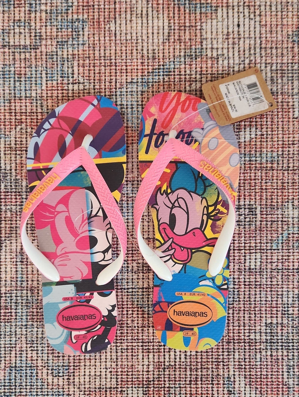NWT Havainas Disney Flip Flops 8 Minnie Daisy
